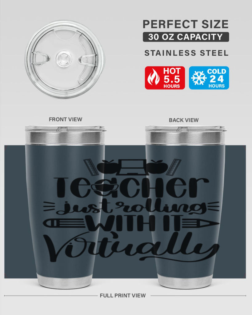Teacher Just Rolling Style 53#- teacher- tumbler