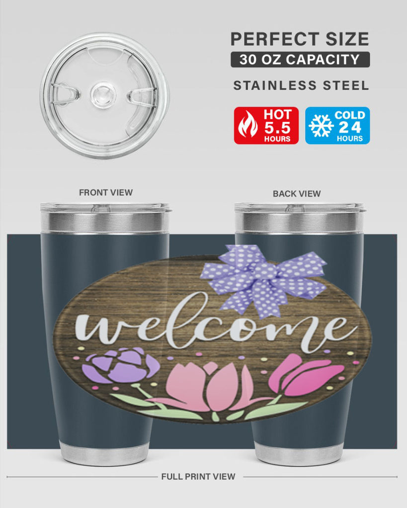 Welcome three flowers Mockup586#- spring- Tumbler