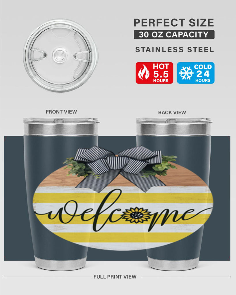 Welcome with sunflower Mockup591#- spring- Tumbler