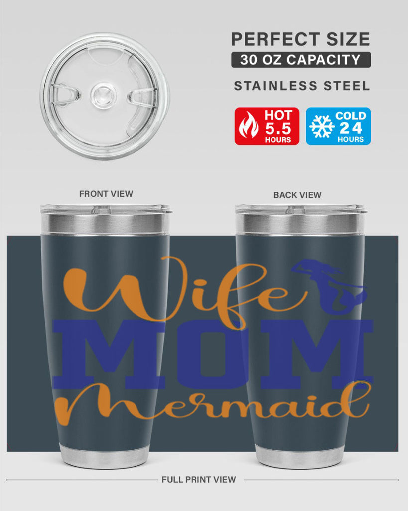 Wife Mom Mermaid 668#- mermaid- Tumbler