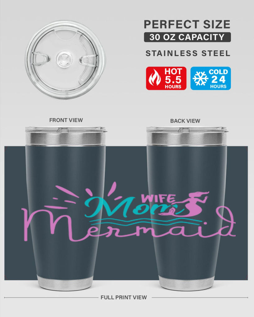 Wife Mom Mermaid 672#- mermaid- Tumbler