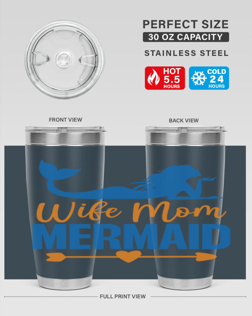 Wife Mom Mermaid 673#- mermaid- Tumbler