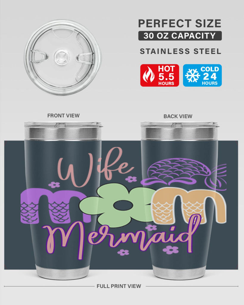 Wife Mom Mermaid 677#- mermaid- Tumbler
