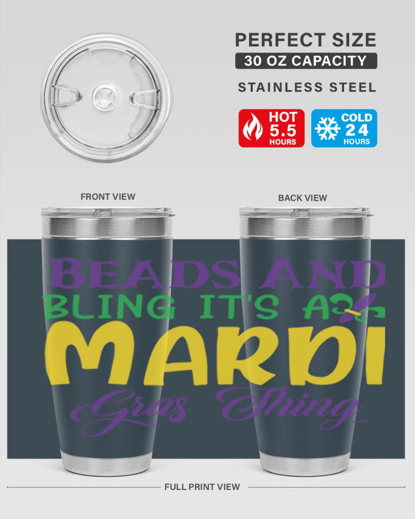 beads and bling its a mardi gras thing 86#- mardi gras- Tumbler