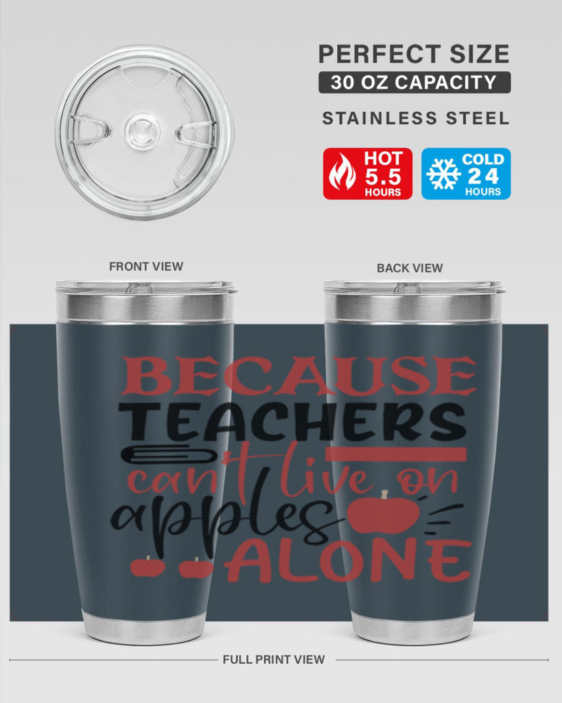because teachers cant live on apples alone Style 191#- teacher- tumbler