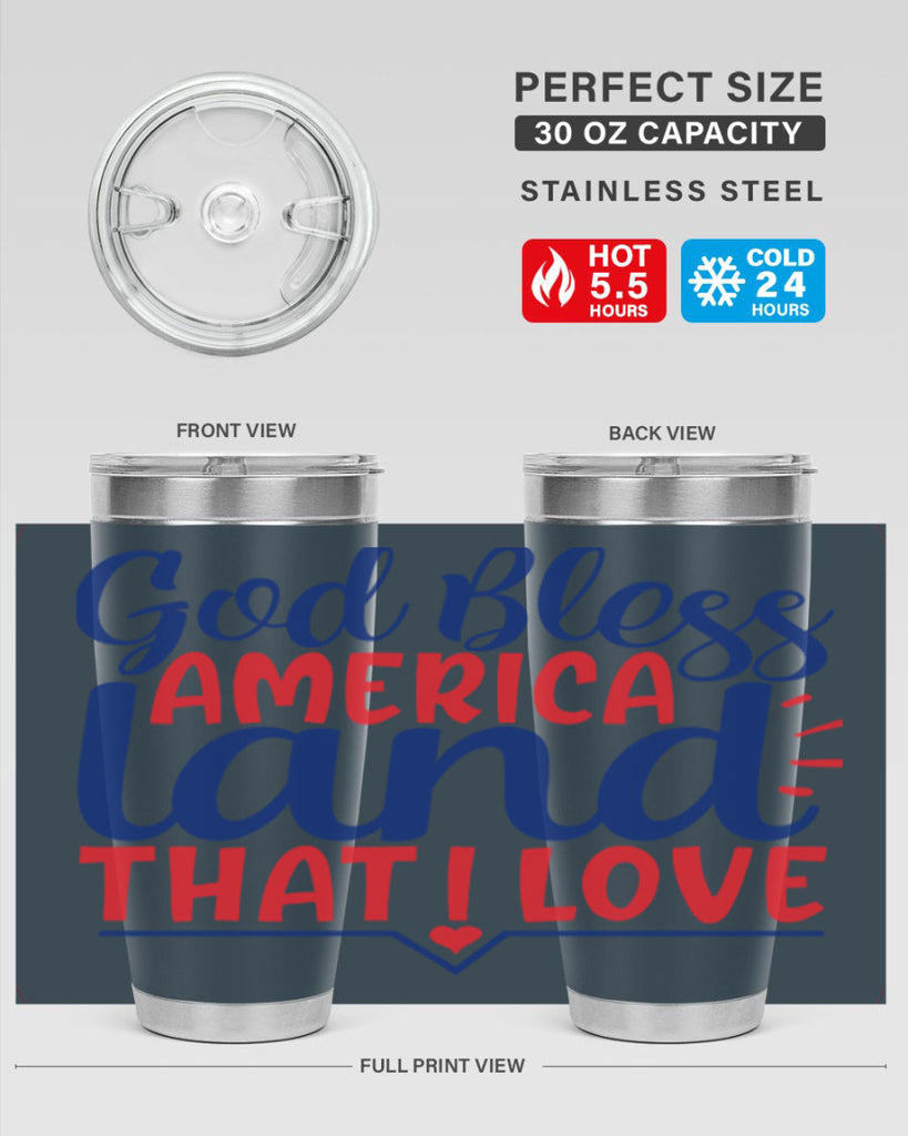 god bless america land that i love Style 54#- Fourt Of July- Tumbler