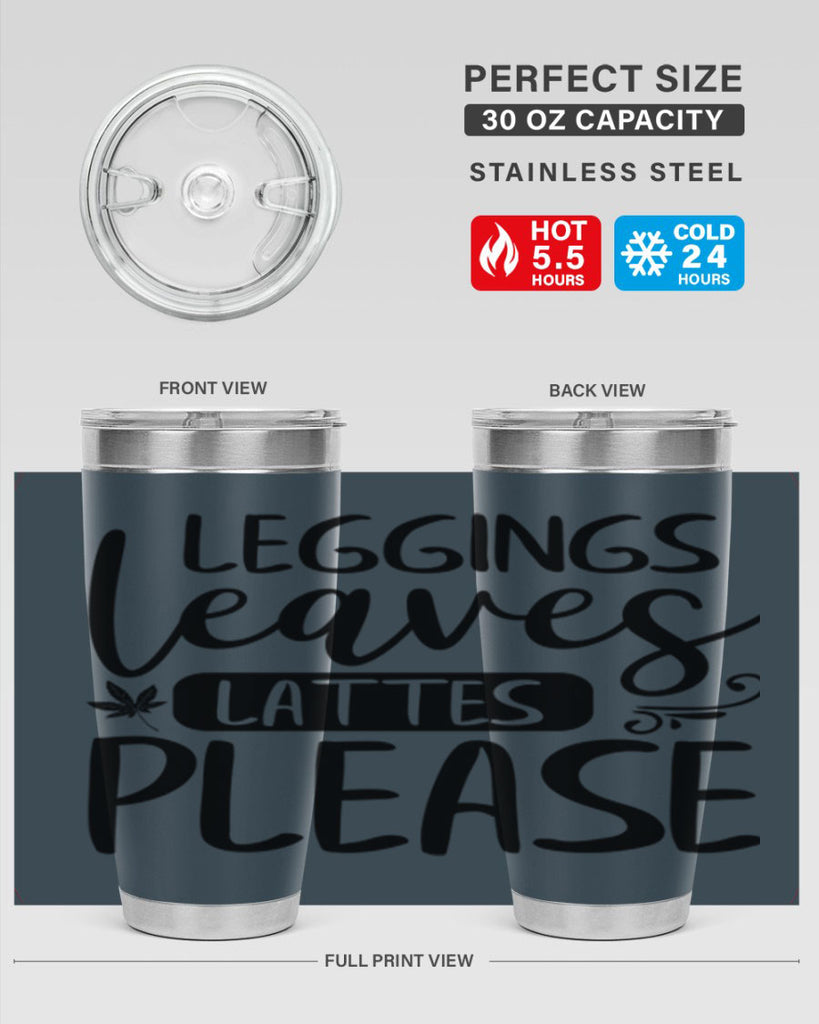 leggings leaves lattes please 396#- fall- Tumbler