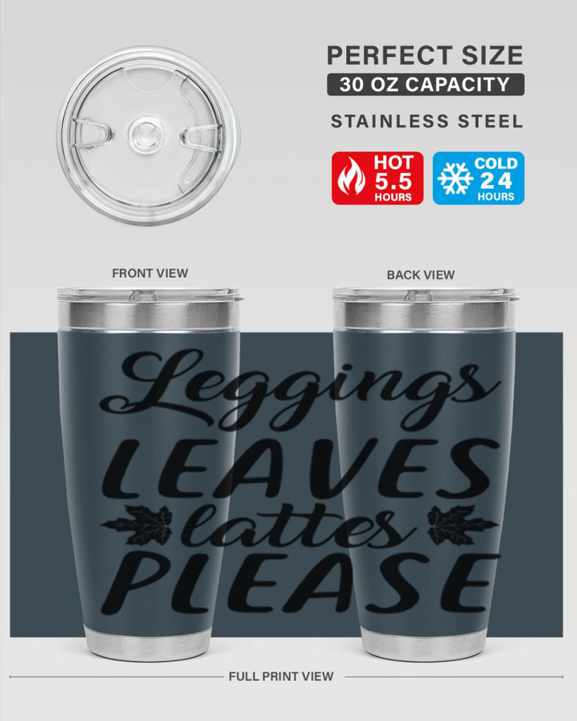 leggings leaves lattes please 397#- fall- Tumbler