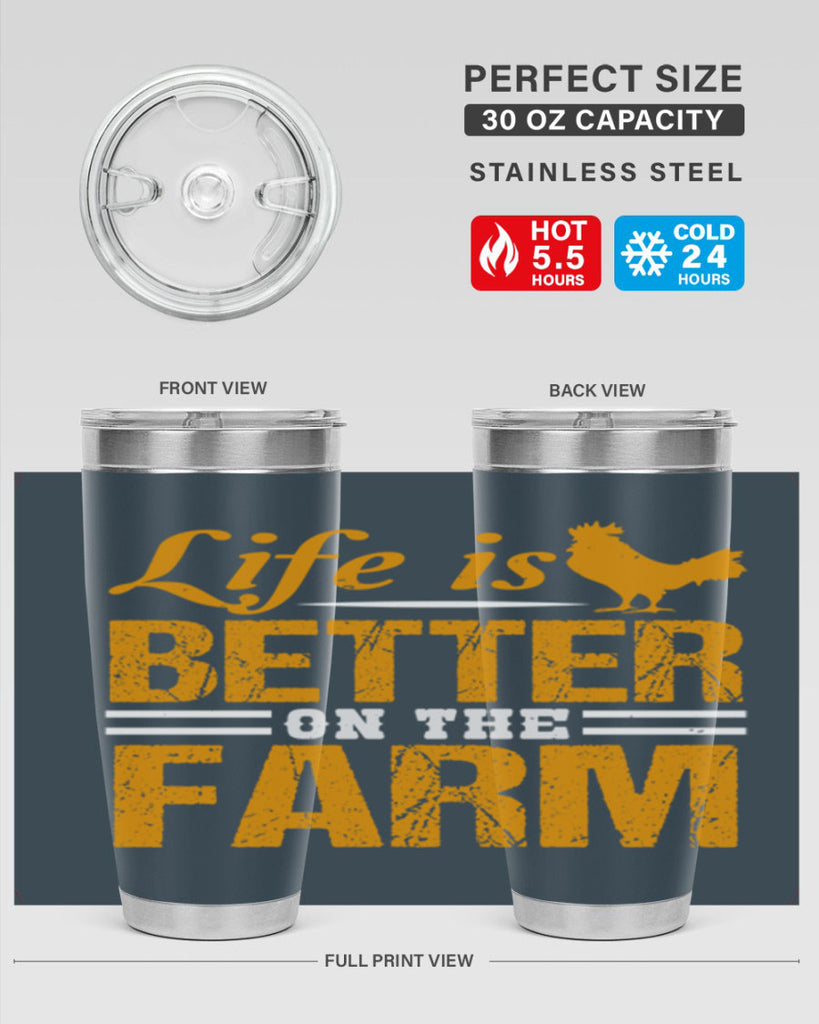 life is better on the farm 44#- farming and gardening- Tumbler