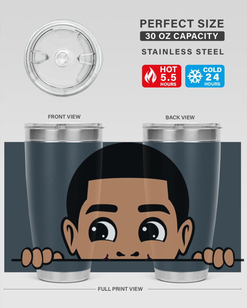 peekaboo boy 17#- black men - boys- tumbler