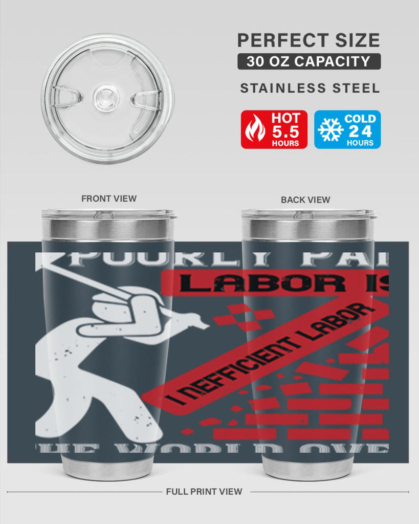 poorly paid labor is inefficient labor the world over 19#- labor day- Tumbler
