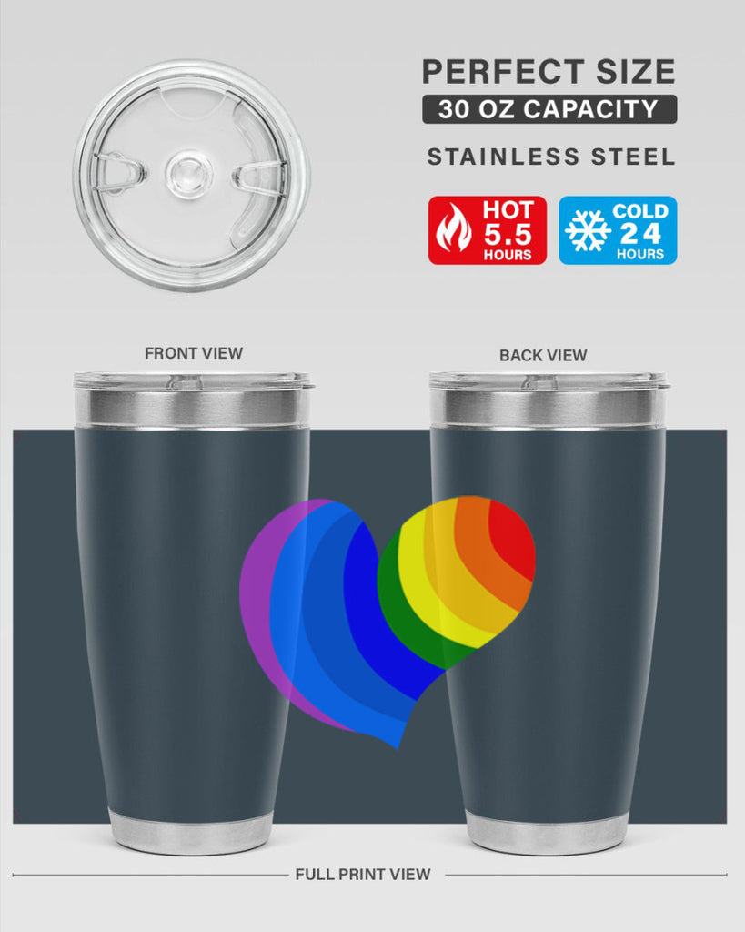 rainbow heart wavy 7#- lgbt- Tumbler
