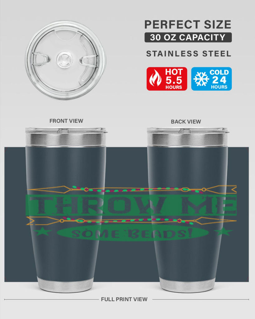 throw me some beads 34#- mardi gras- Tumbler
