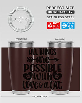 All Things Are Possible Style 75#- cat- Tumbler