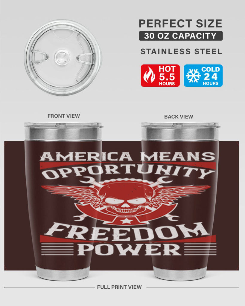 America means opportunity freedom power Style 85#- Fourt Of July- Tumbler