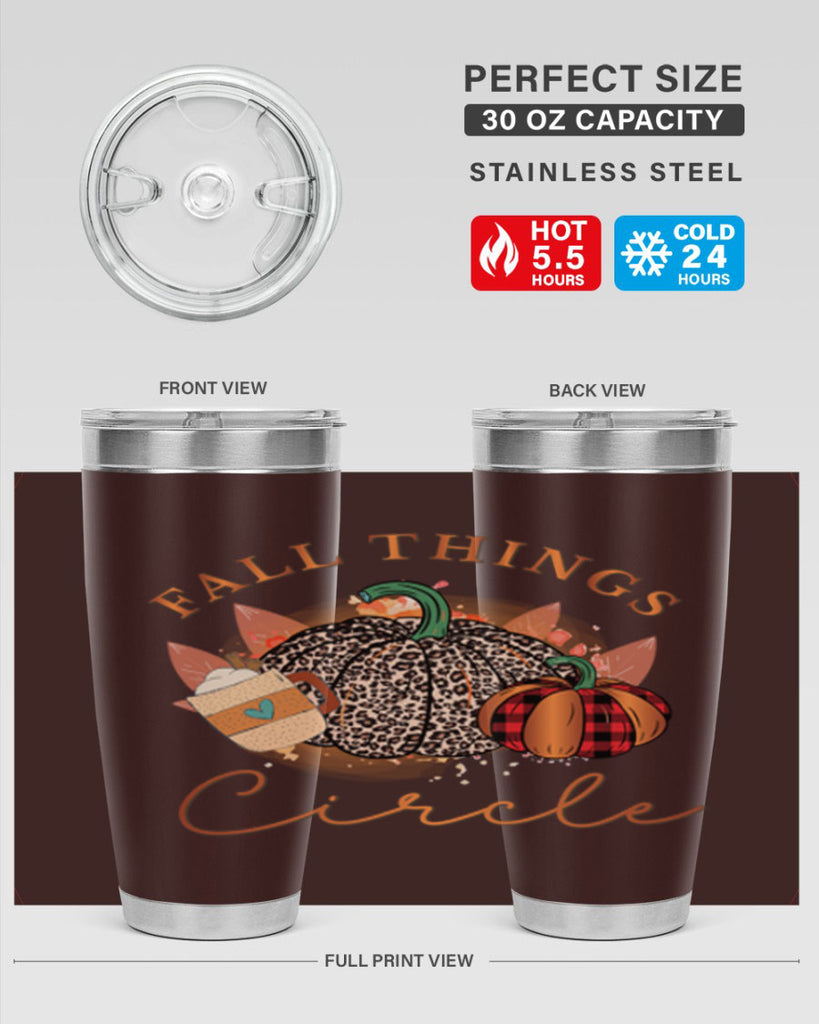 Fall Things Circle 133#- fall- Tumbler
