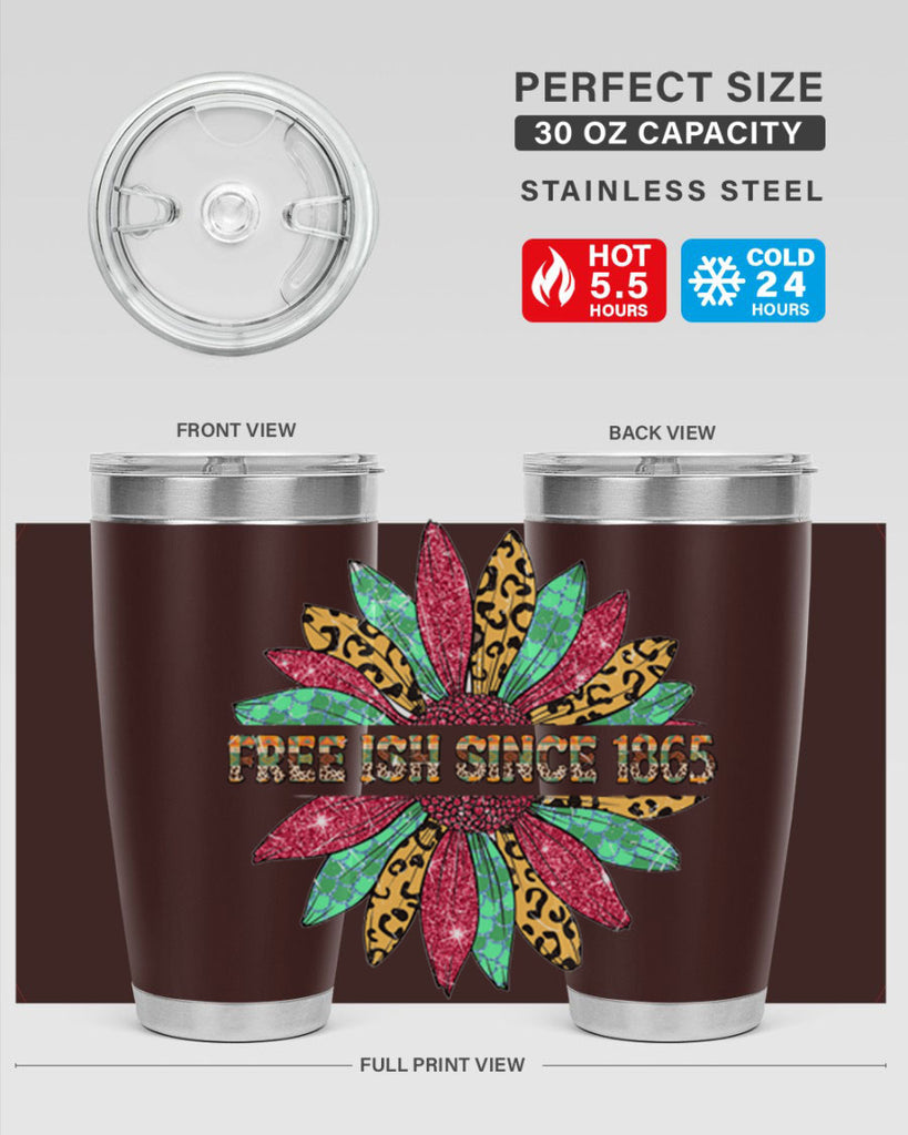 Freeish Since 1865 Sunflower Juneteenth 15#- Juneteenth- tumbler