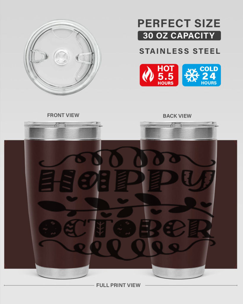Happy October 239#- fall- Tumbler