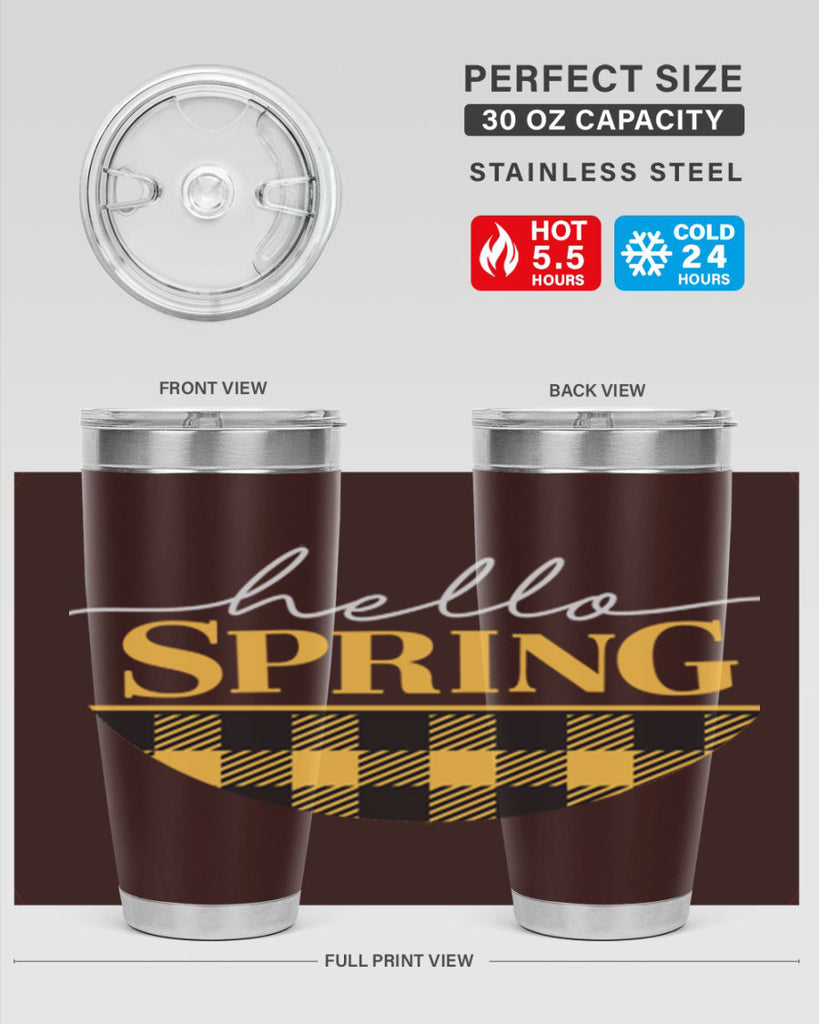 Hello Spring plaid 203#- spring- Tumbler