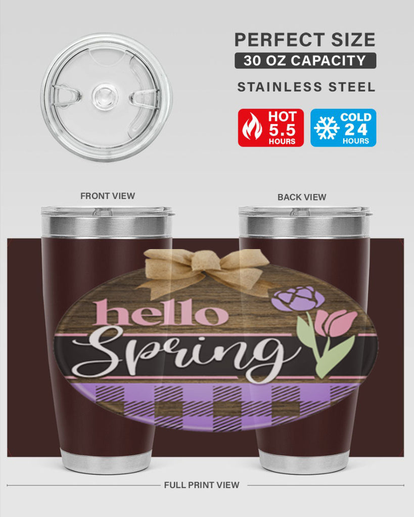 Hello spring plaid Mockup205#- spring- Tumbler