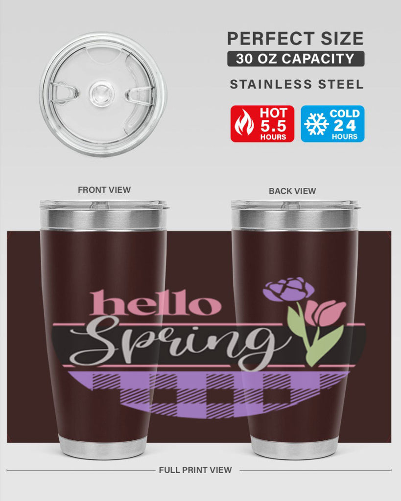 Hello spring plaid206#- spring- Tumbler