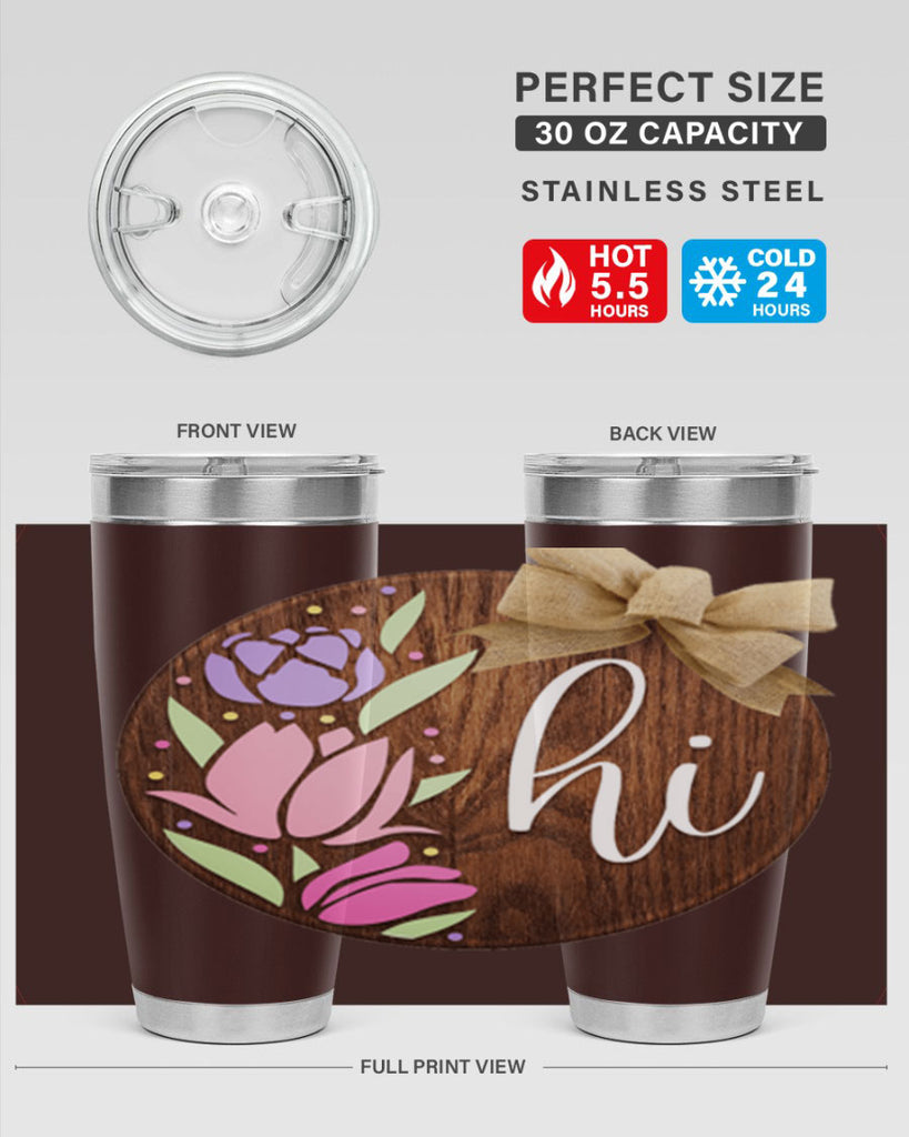 Hi pink flowers Mockup237#- spring- Tumbler