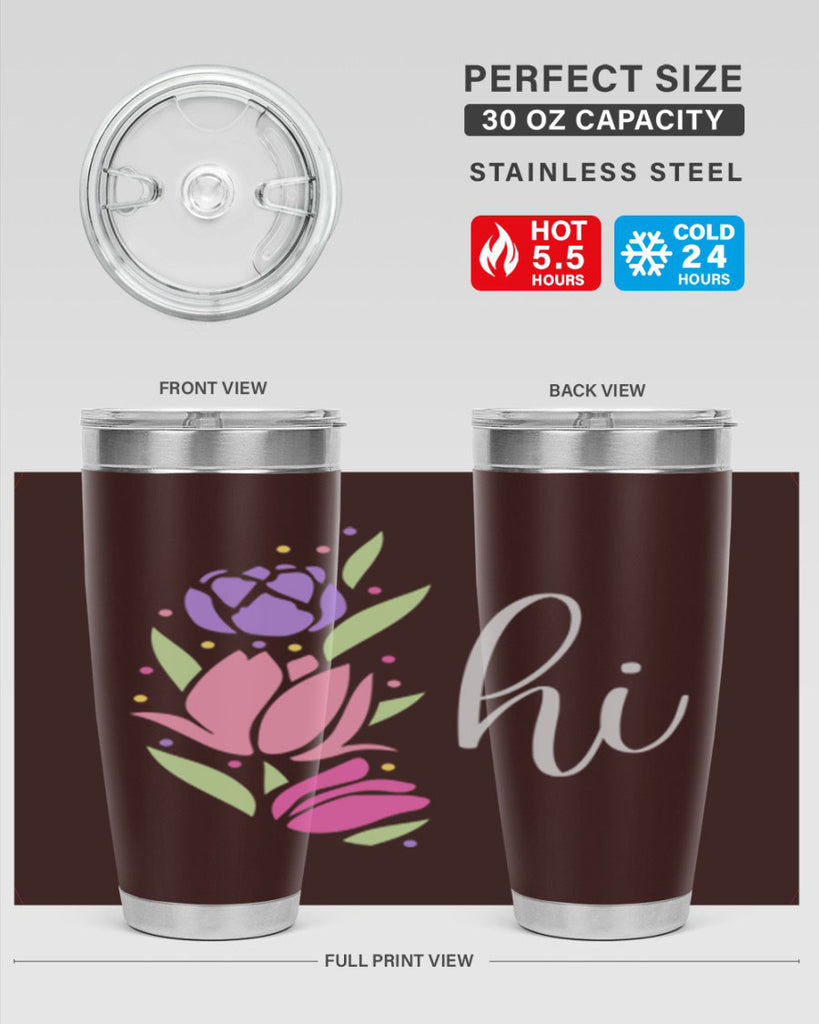 Hi pink flowers238#- spring- Tumbler