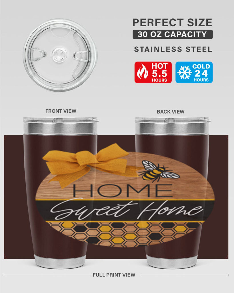 Home Sweet Home Bee and hive pattern Mockup242#- spring- Tumbler