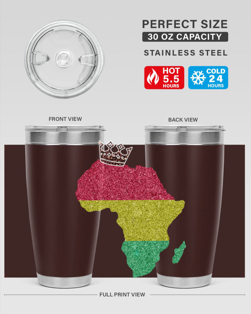 Juneteenth Crown Africa Flag 6#- Juneteenth- tumbler