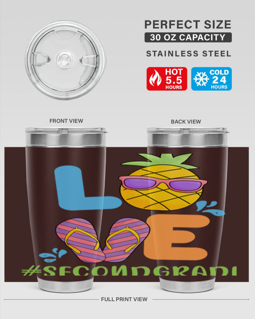LOVE 2nd Grade Summer Pineapple 17#- second grade- Tumbler