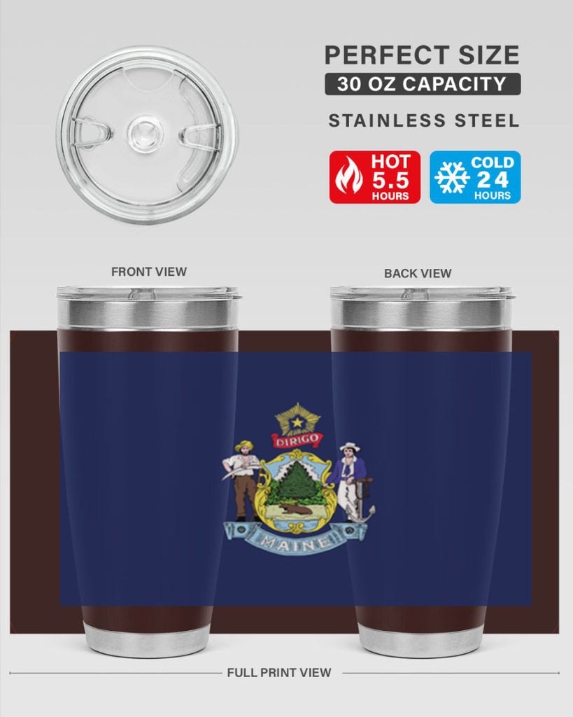 Maine 33#- Us Flags- Tumbler