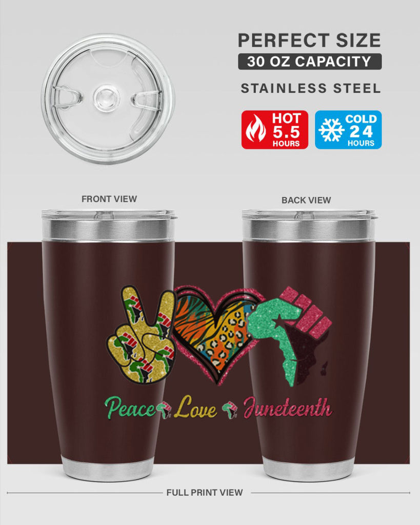 Peace Love Juneteenth Day Fist Png 8#- Juneteenth- tumbler