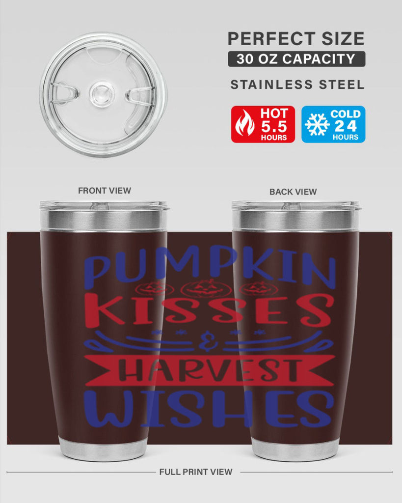 Pumpkin Kisses Harvest Wishes 522#- fall- Tumbler