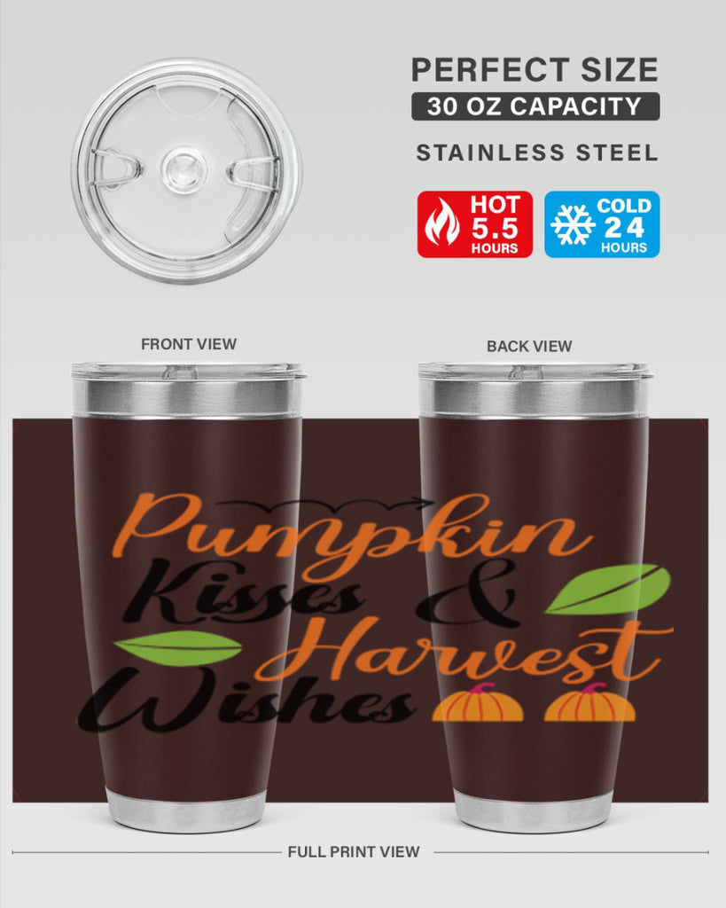 Pumpkin Kisses Harvest Wishes 523#- fall- Tumbler