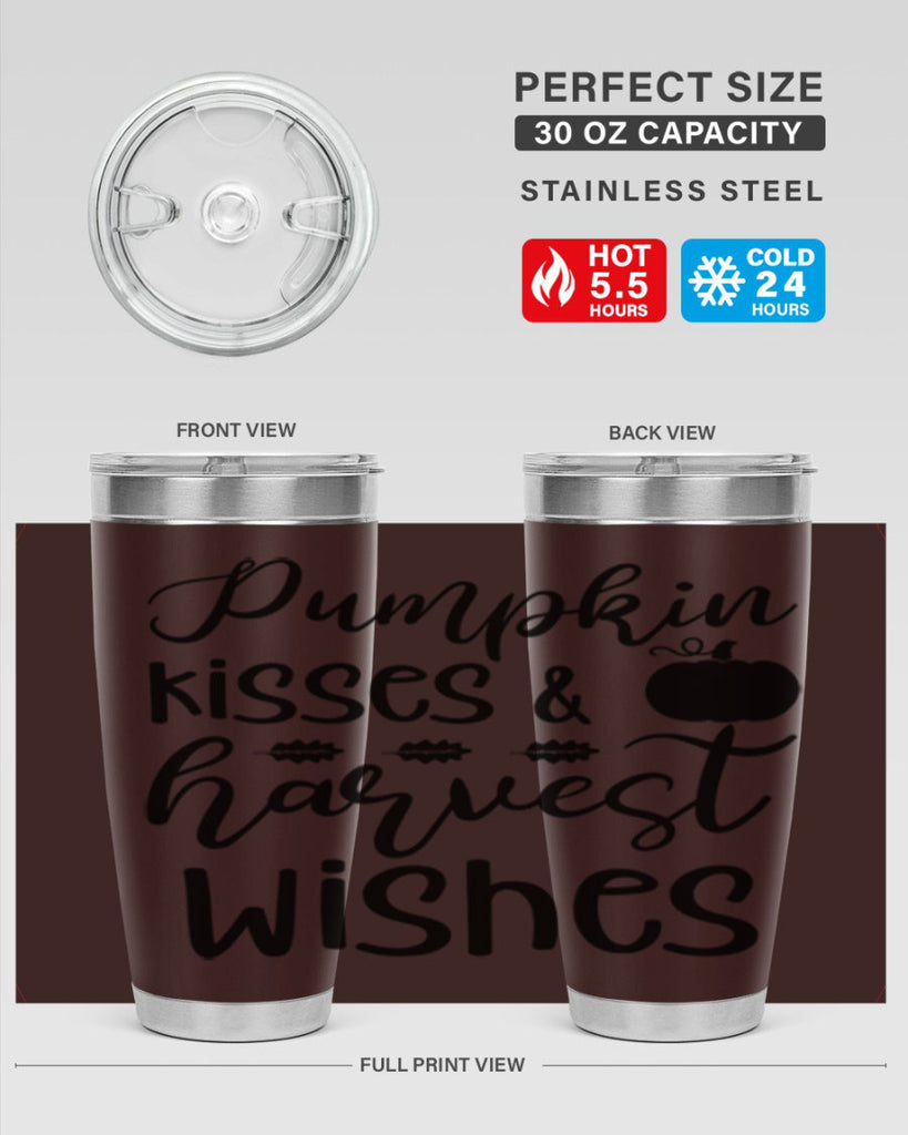 Pumpkin Kisses Harvest Wishes 525#- fall- Tumbler