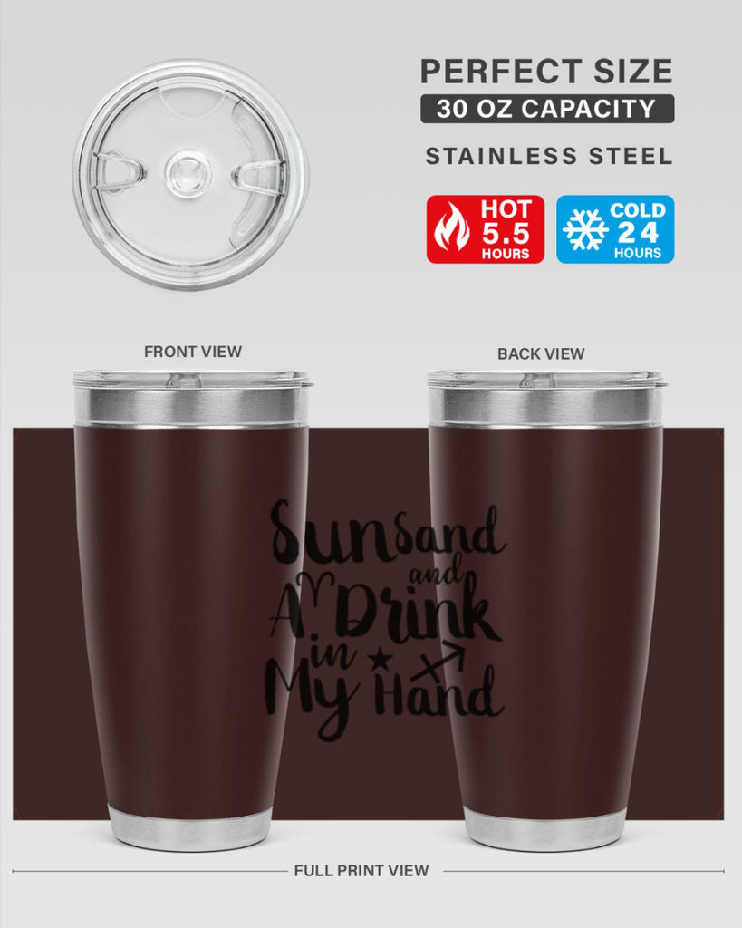 Sun Sand And A Drink In My Hand 480#- zodiac- Tumbler