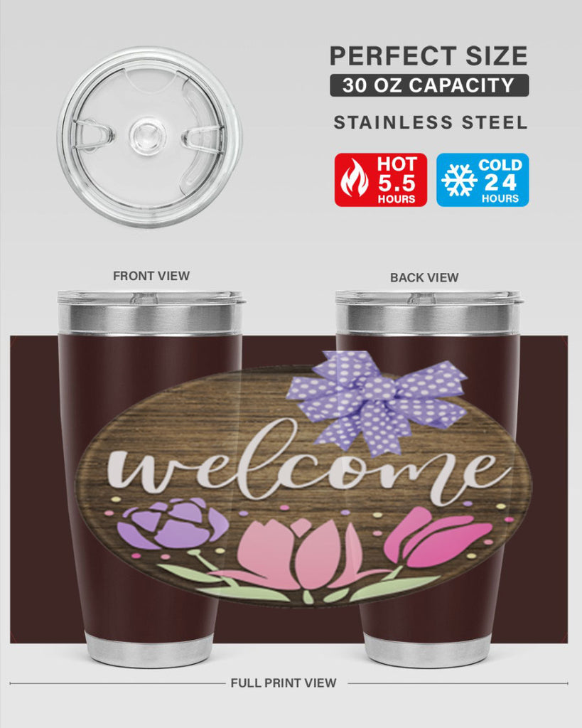 Welcome three flowers Mockup586#- spring- Tumbler
