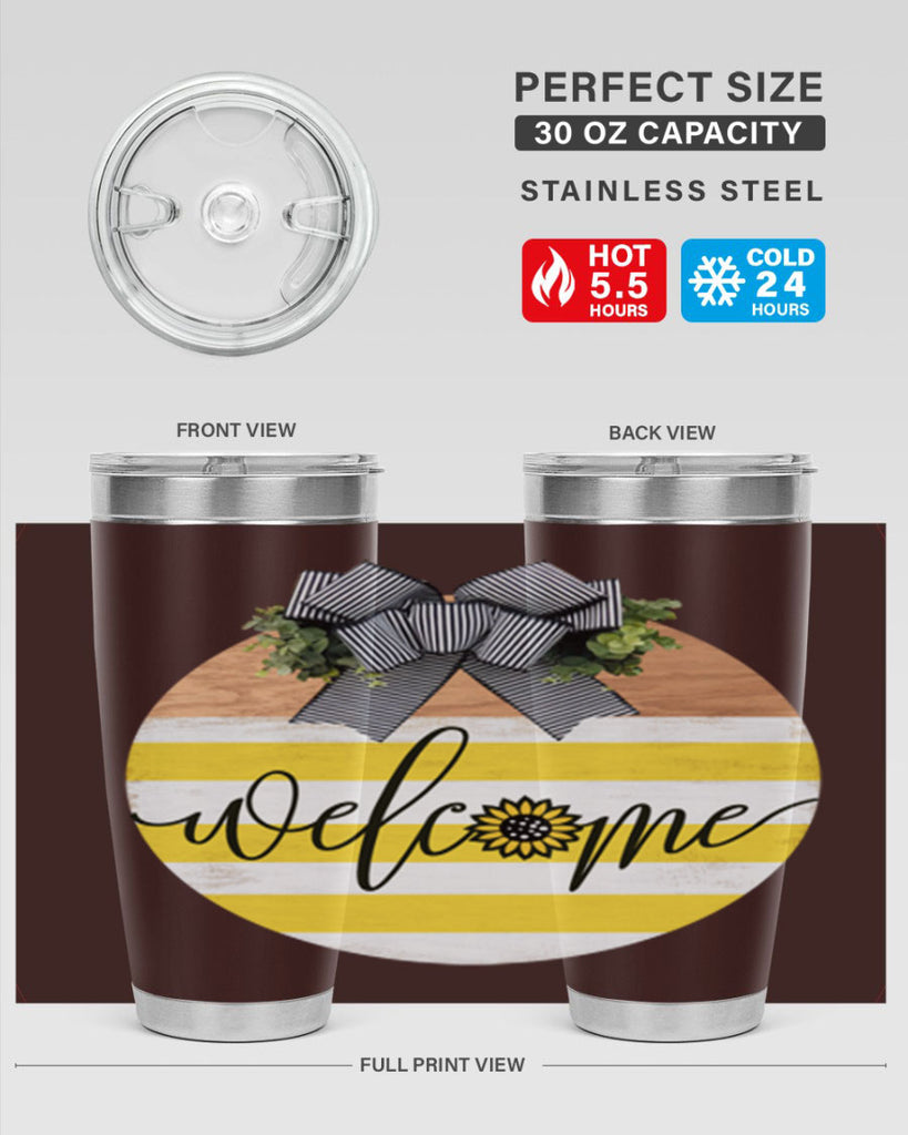 Welcome with sunflower Mockup591#- spring- Tumbler