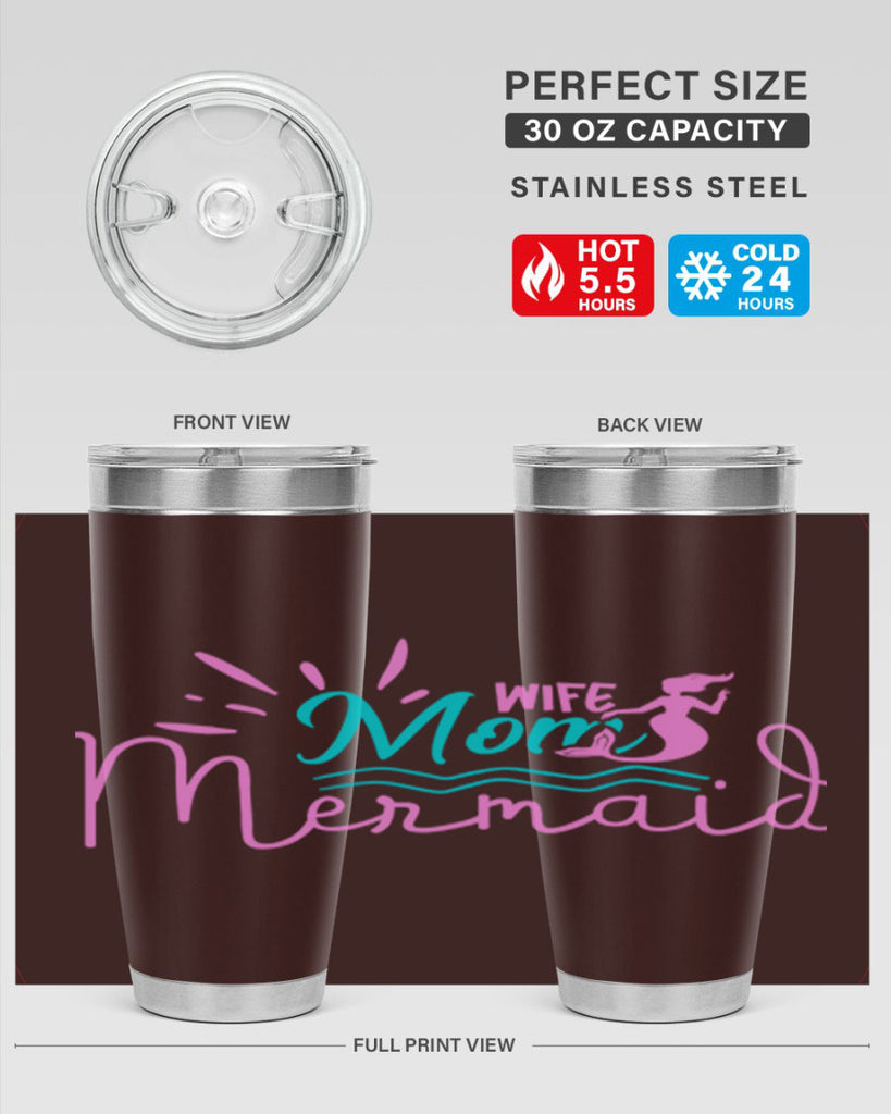 Wife Mom Mermaid 672#- mermaid- Tumbler