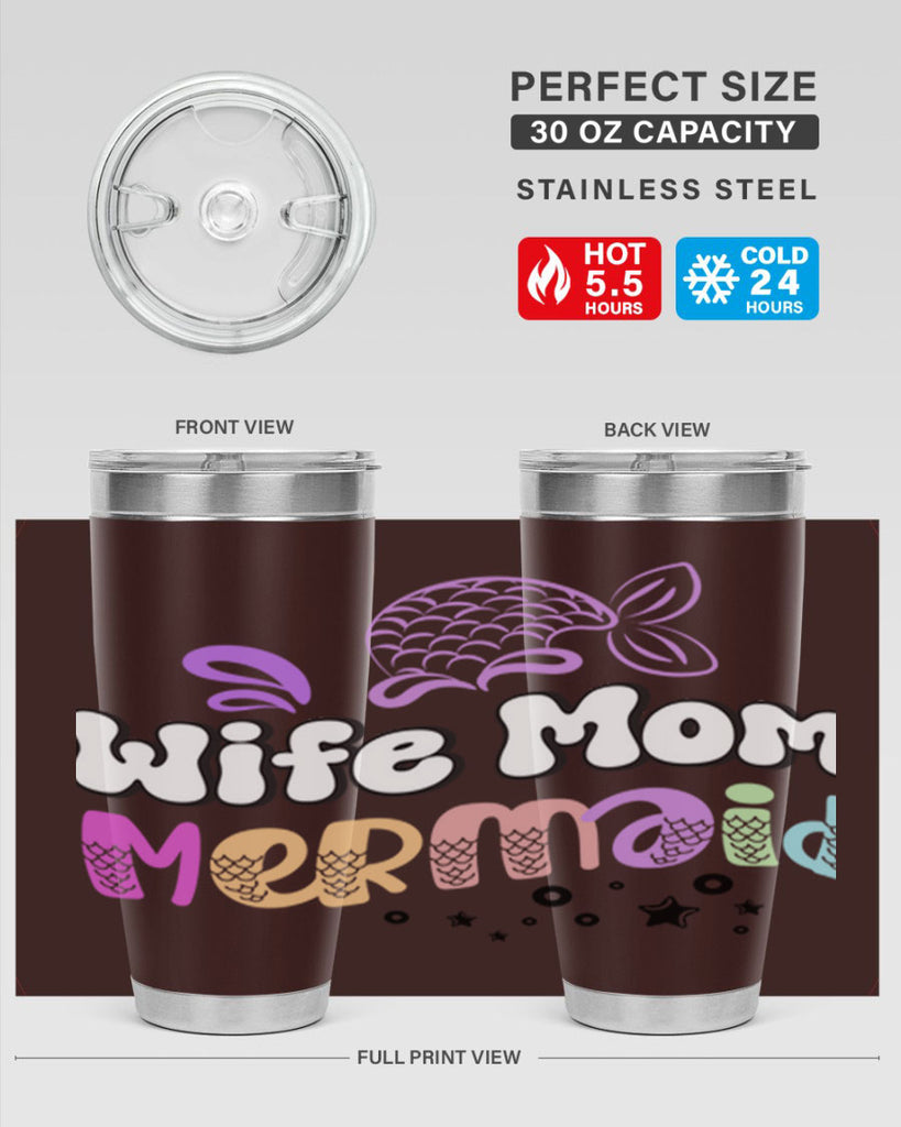 Wife Mom Mermaid 676#- mermaid- Tumbler
