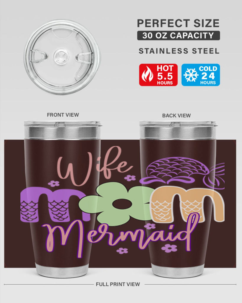 Wife Mom Mermaid 677#- mermaid- Tumbler