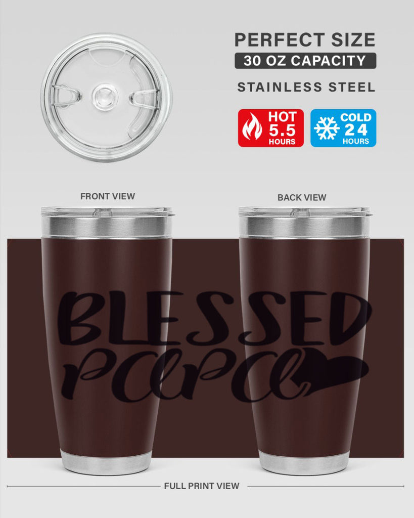 blessed papa 70#- grandpa - papa- Tumbler