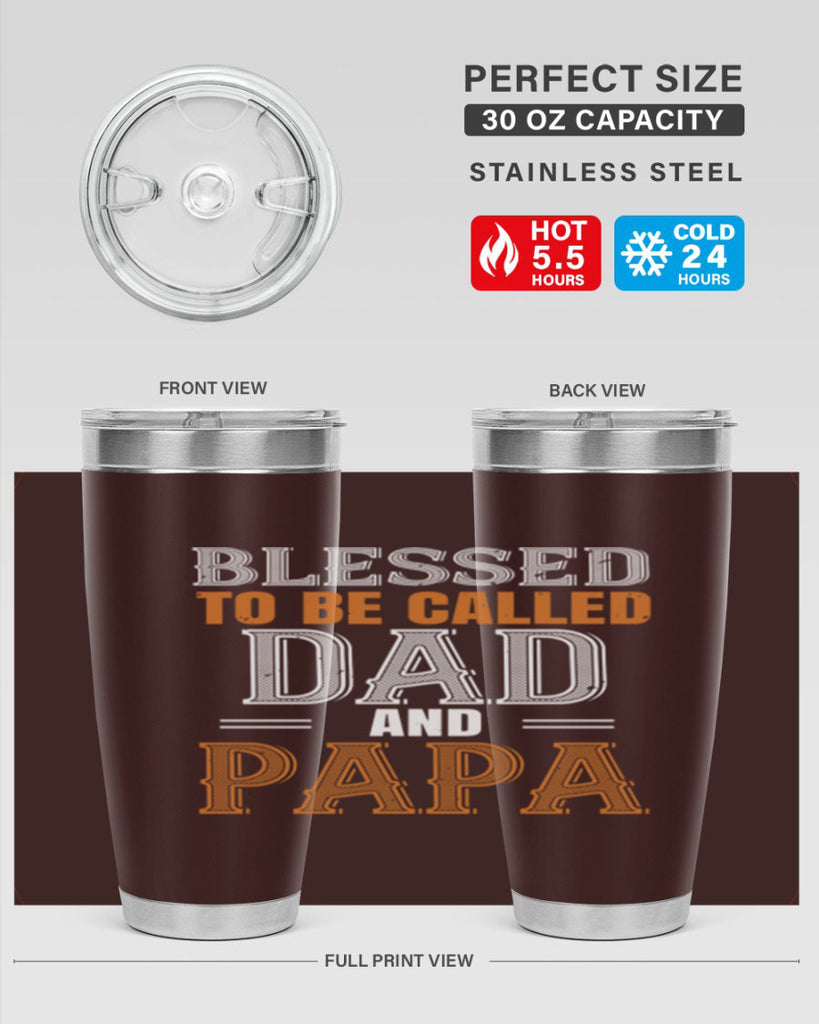 blessed to be called dad and papa 45#- grandpa - papa- Tumbler
