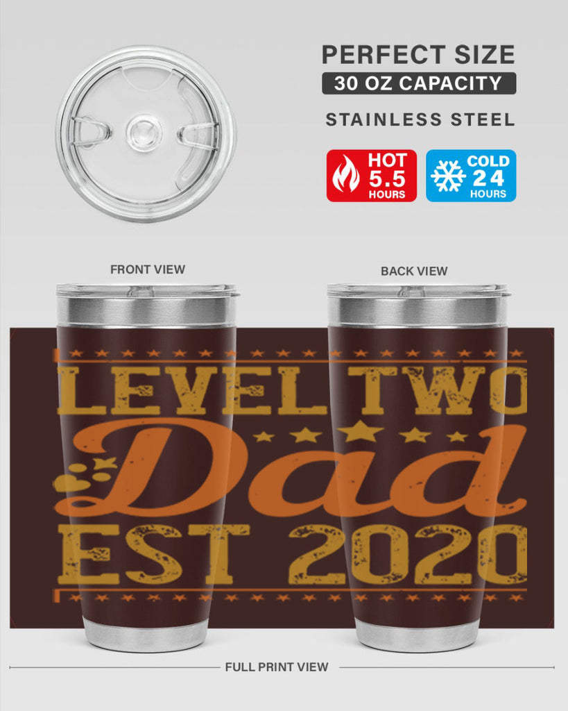 level dad est 189#- fathers day- Tumbler