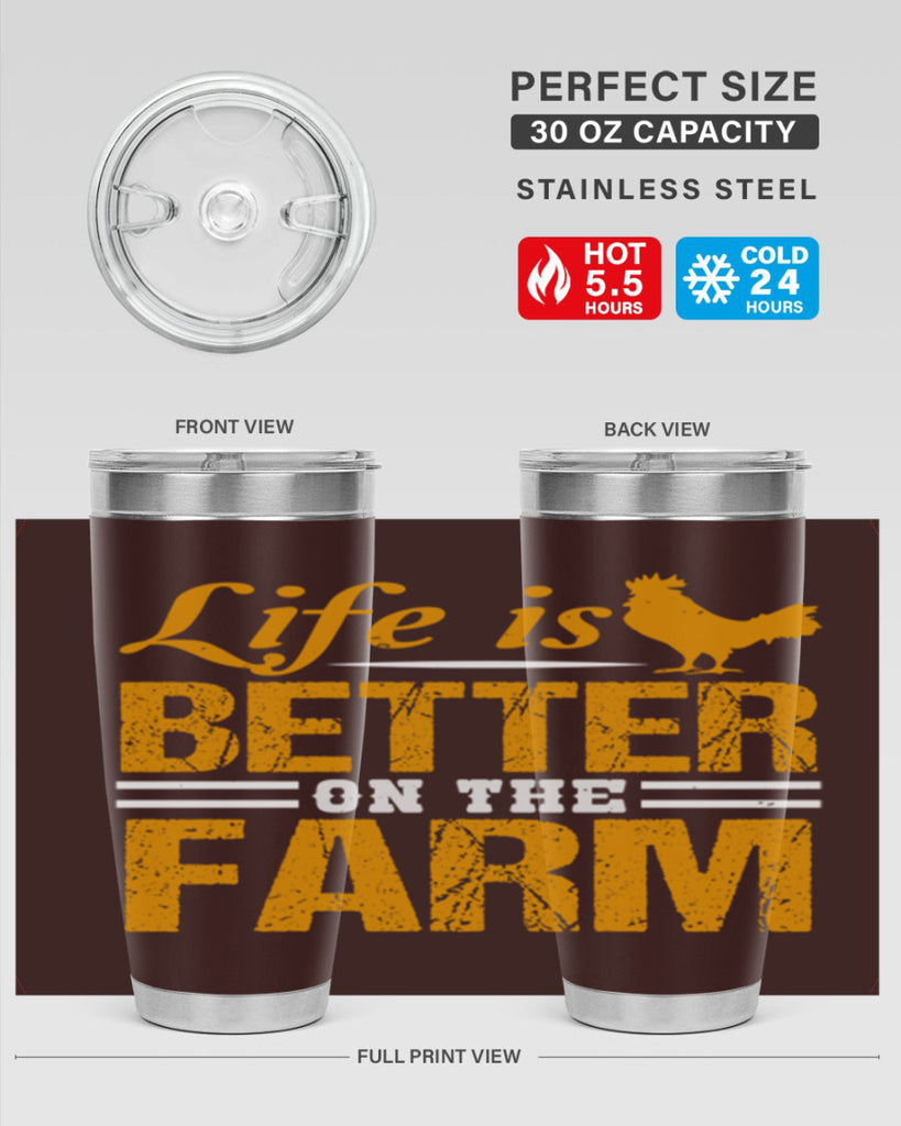 life is better on the farm 44#- farming and gardening- Tumbler