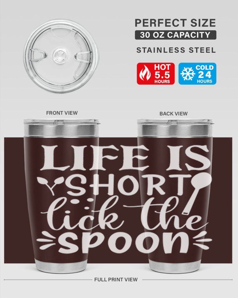 life is short lick the spoon 24#- kitchen- Tumbler