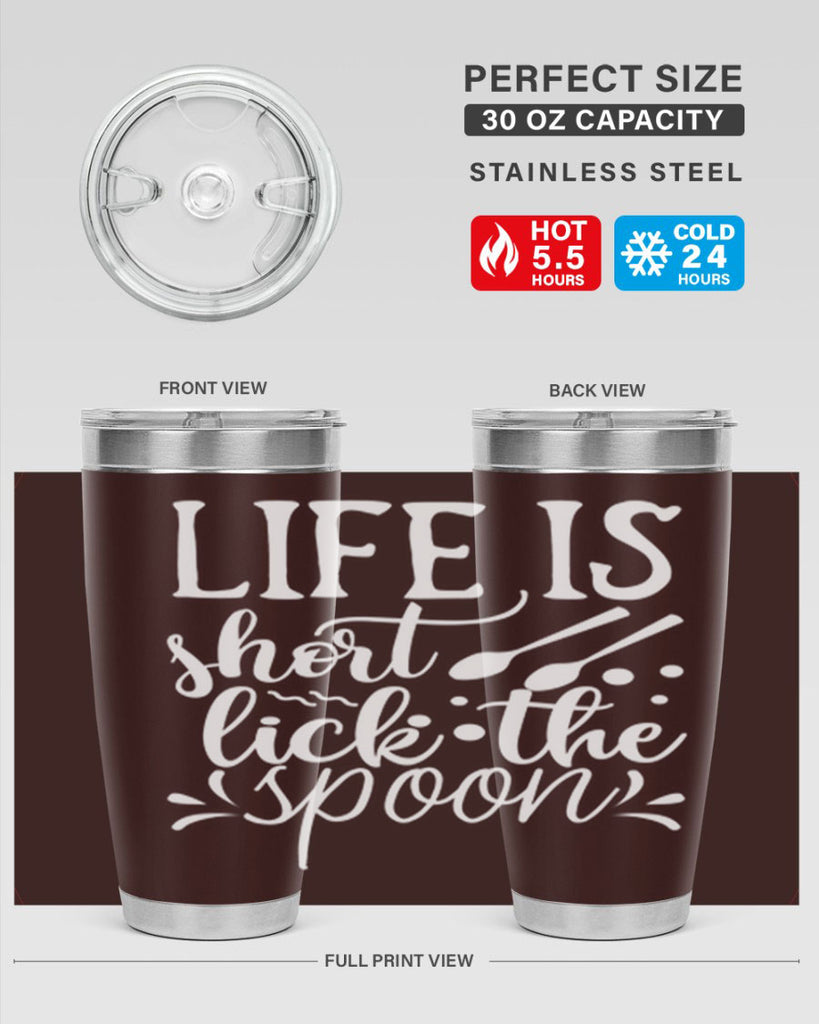 life is short lick the spoon 25#- kitchen- Tumbler