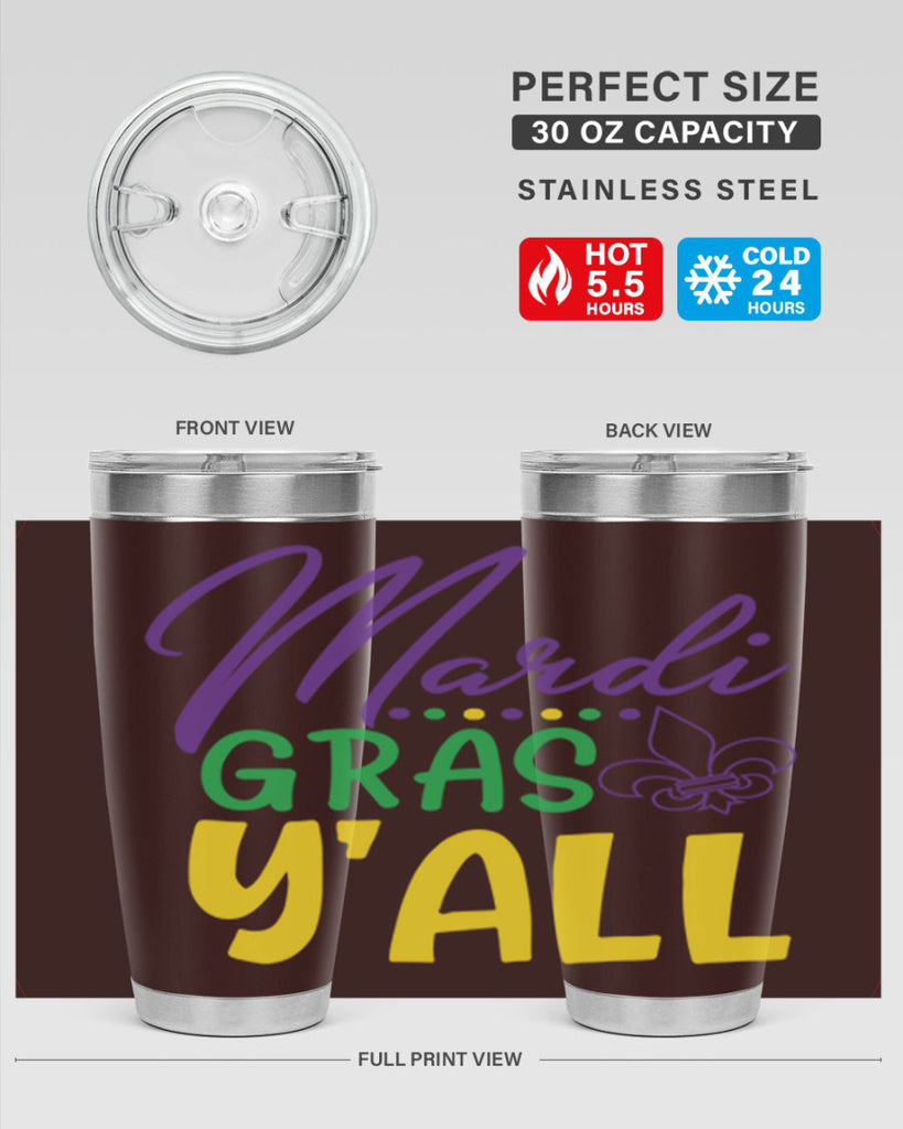 mardi gras yall 77#- mardi gras- Tumbler