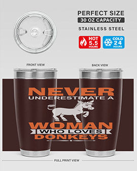 never underestimate a woman who loves donkeys Style 1#- donkey- Tumbler