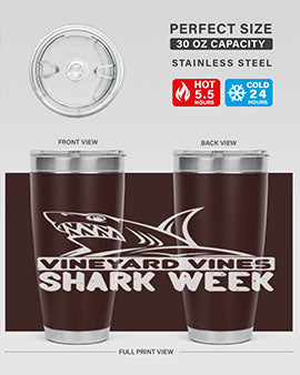 vineyard vines Shark Week Style 8#- shark  fish- Tumbler